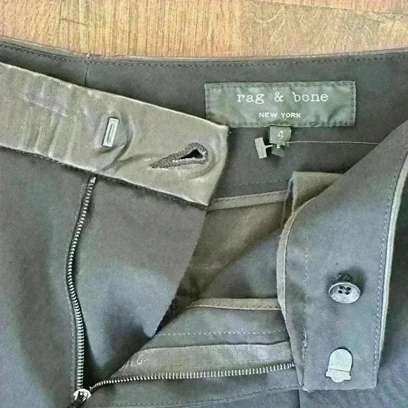 Rag & Bone cropped pants with faux leather on the waist size 4 in black . - Picture 10 of 10
